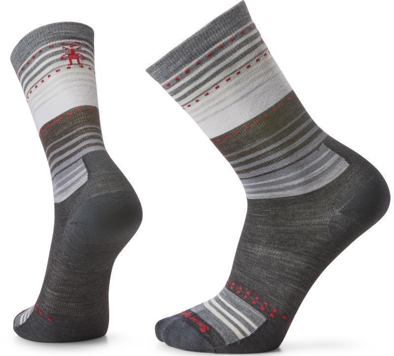Everyday Stitch Stripe Crew Socks - Unisex - Charcoal 1