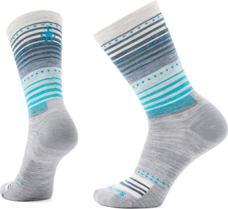 Everyday Stitch Stripe Crew Socks - Unisex - Light Gray 1