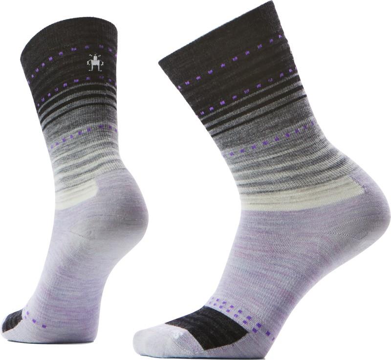 Everyday Stitch Stripe Crew Socks - Womens - purple / black 1