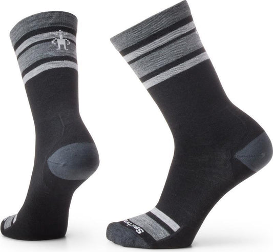 Everyday Top Split Stripe Crew Socks - Unisex - Black / Charcoal 1