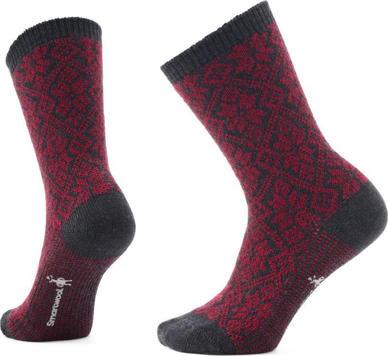 Everyday Traditional Snowflake Crew Socks - Unisex - Tibetan Red 1