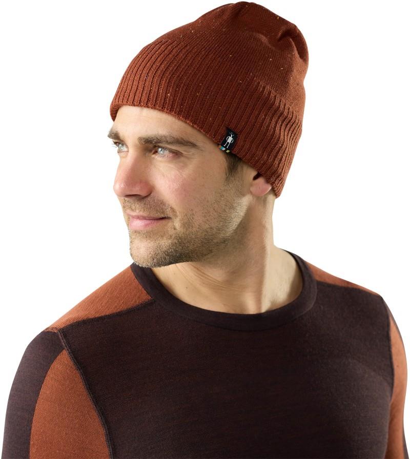 Fleece Lined Beanie - burnt sienna donegal 1
