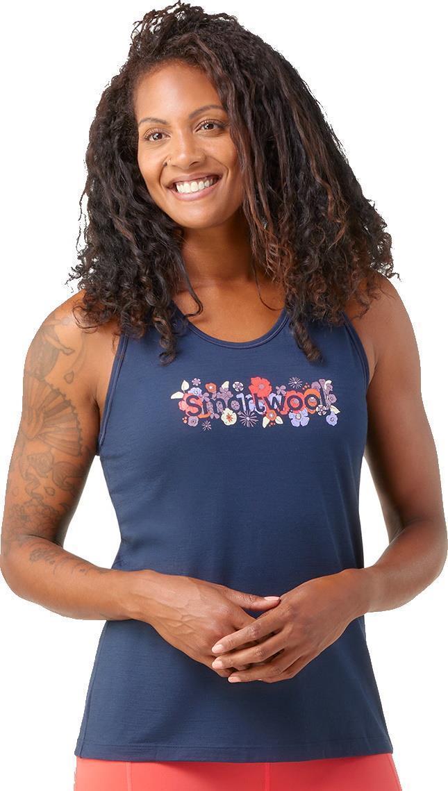 Floral Meadow Graphic Tank - Womens - Deep Navy 2