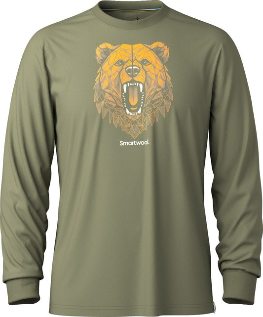 Geometric Bear LS Graphic Tee - Mens - winter moss 1