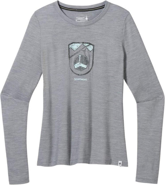 Gondola Ride LS Graphic Tee - Womens - Light Gray Heather 1