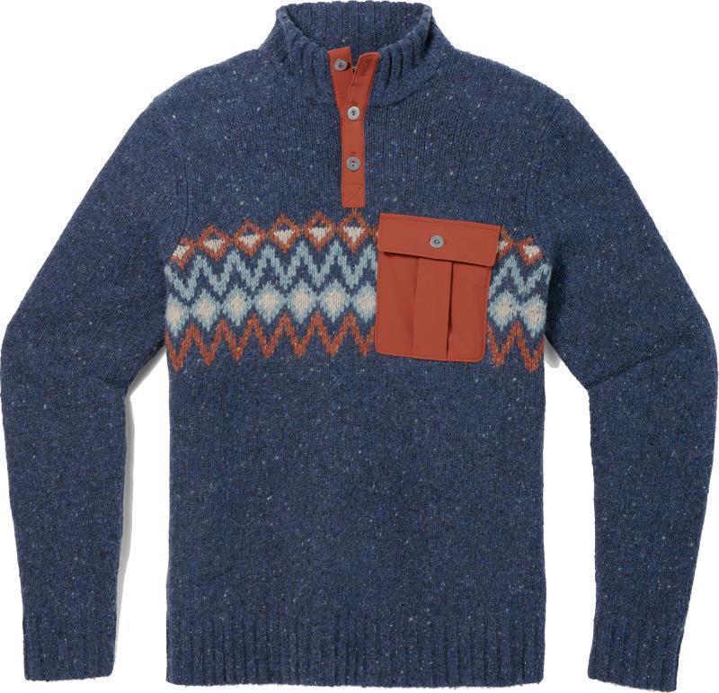 Heavy Henley Sweater - Mens - Deep Navy Heather 1
