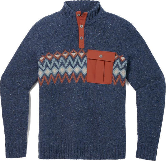 Heavy Henley Sweater - Mens - Deep Navy Heather 1