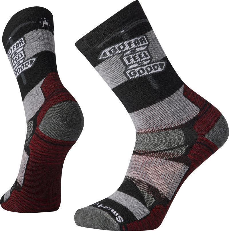 Hike Full Cushion Go Far Feel Good Crew Socks - Mens - Charcoal 1