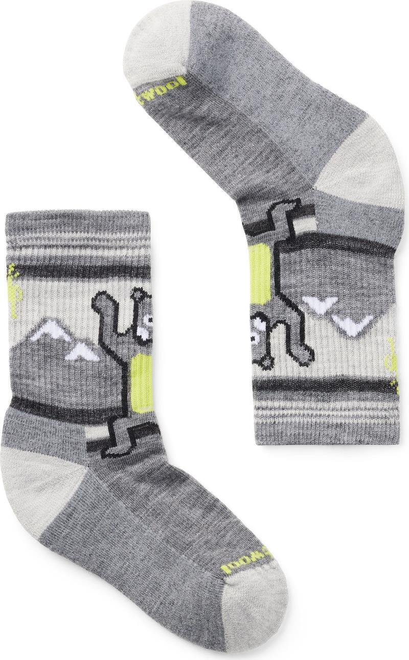 Hike Light Cushion Hiking Bear Crew Socks - Kids - Medium Gray 1
