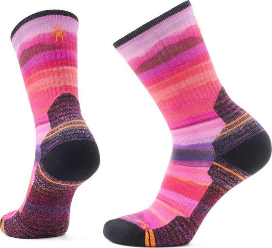 Hike Light Cushion Hilltop Daydream Print Crew Socks - Womens - Power Pink 1