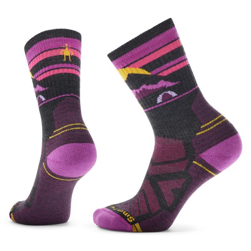 Hike Light Cushion Mountain Moon Crew Socks - Womens - Charcoal 1