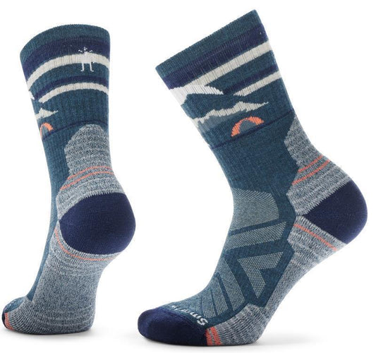 Hike Light Cushion Mountain Moon Crew Socks - Womens - Twilight Blue 1