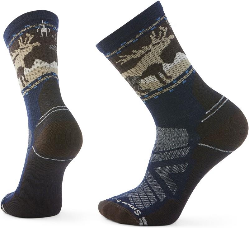 Hike Light Cushion Mountain Moose Crew Socks - Mens - deep navy 1