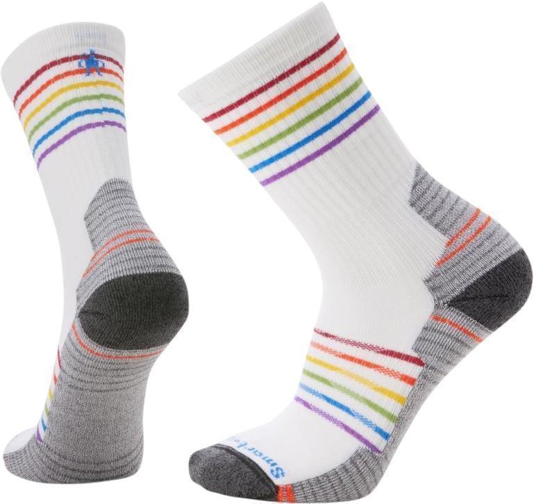 Hike Light Cushion Pride Pattern Crew Socks - Mens - White 1