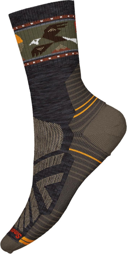 Hike Light Cushion Soaring Print Mid Crew Socks - Mens - charcoal 1