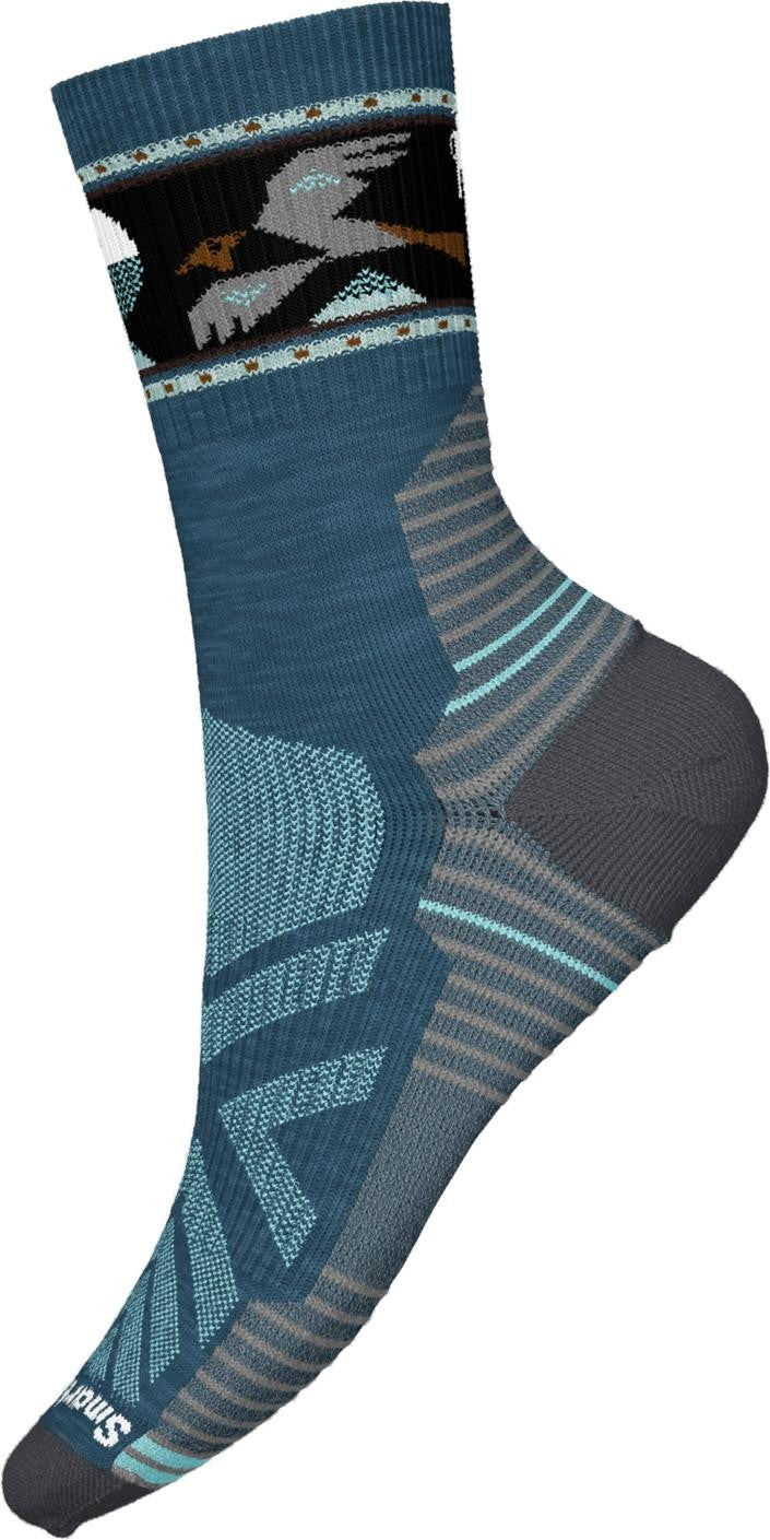 Hike Light Cushion Soaring Print Mid Crew Socks - Mens - twilight blue 1