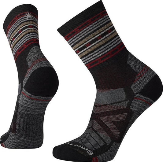 Hike Light Cushion Spiked Stripe Crew Socks - Mens - Charcoal 1