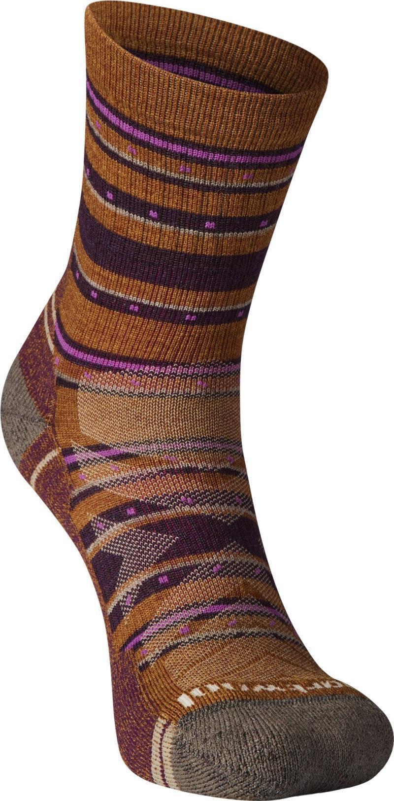 Hike Light Cushion Stitch Stripe Mid Crew Socks - Womens - Acorn 2