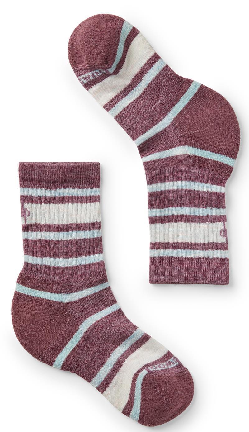 Hike Light Cushion Striped Crew Socks - Kids - Argyle Purple 1