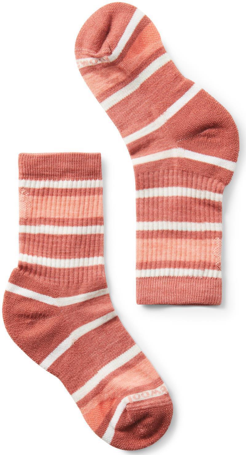 Hike Light Cushion Striped Crew Socks - Kids - Dusty Cedar 1