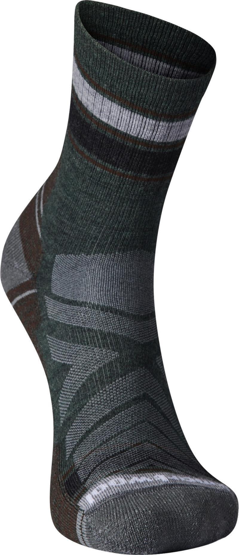Hike Light Cushion Striped Mid Crew Socks - Mens - Dark Sage 2