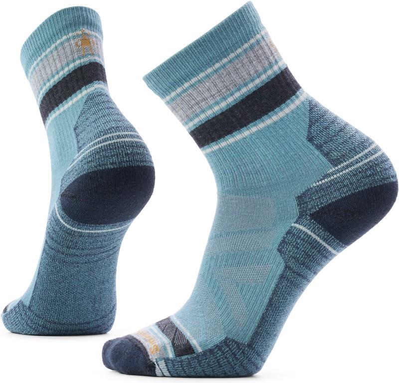 Hike Light Cushion Striped Mid Crew Socks - dusty teal 1