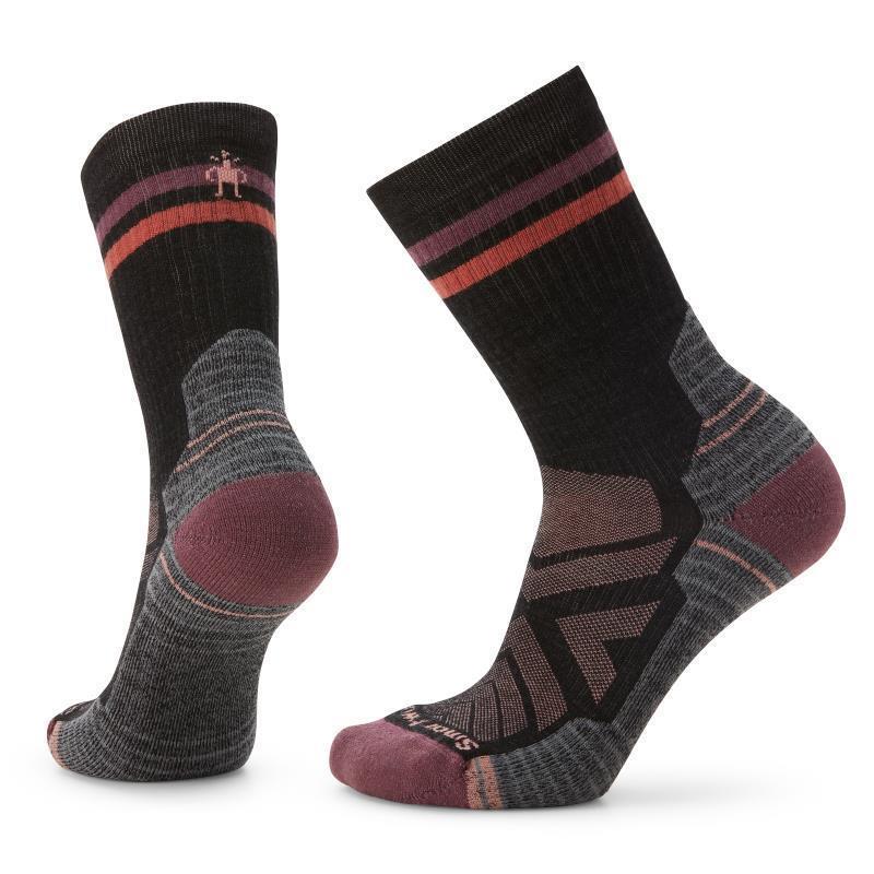 Hike Light Cushion Tube Stripe Crew Socks - Womens - Charcoal 1