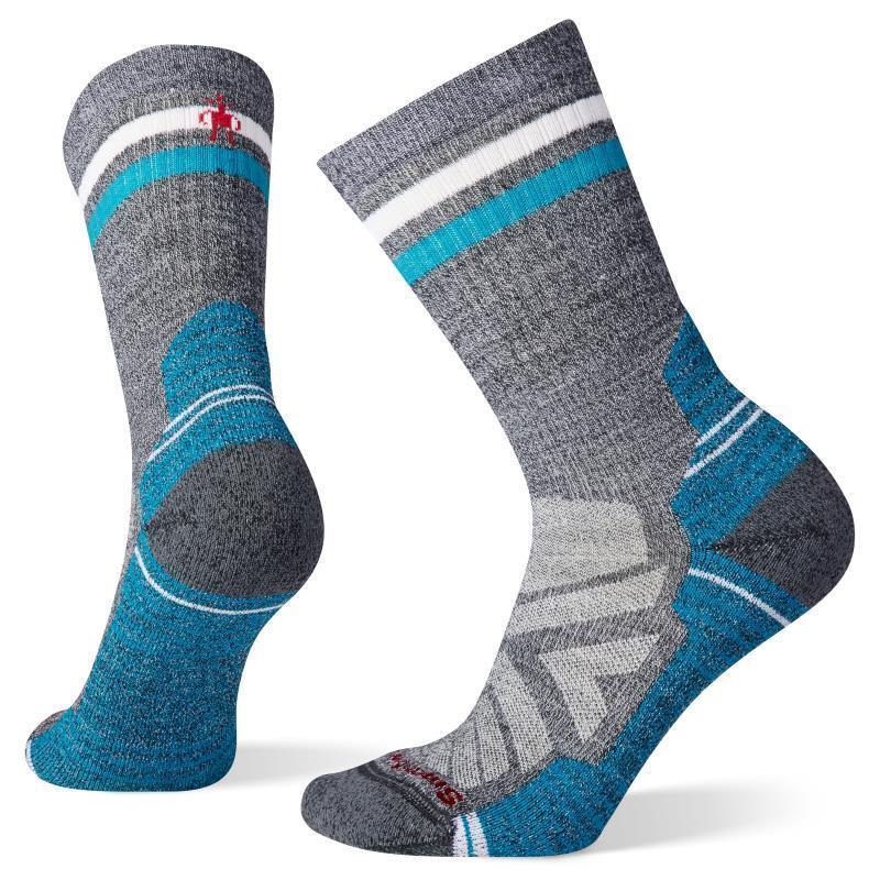 Hike Light Cushion Tube Stripe Crew Socks - Womens - Charcoal / Light Gray 1