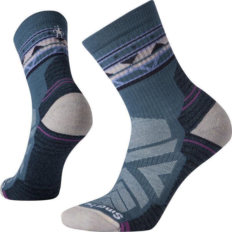 Hike Light Cushion Zig Zag Valley Mid Crew Socks - Womens - Prussian Blue 1