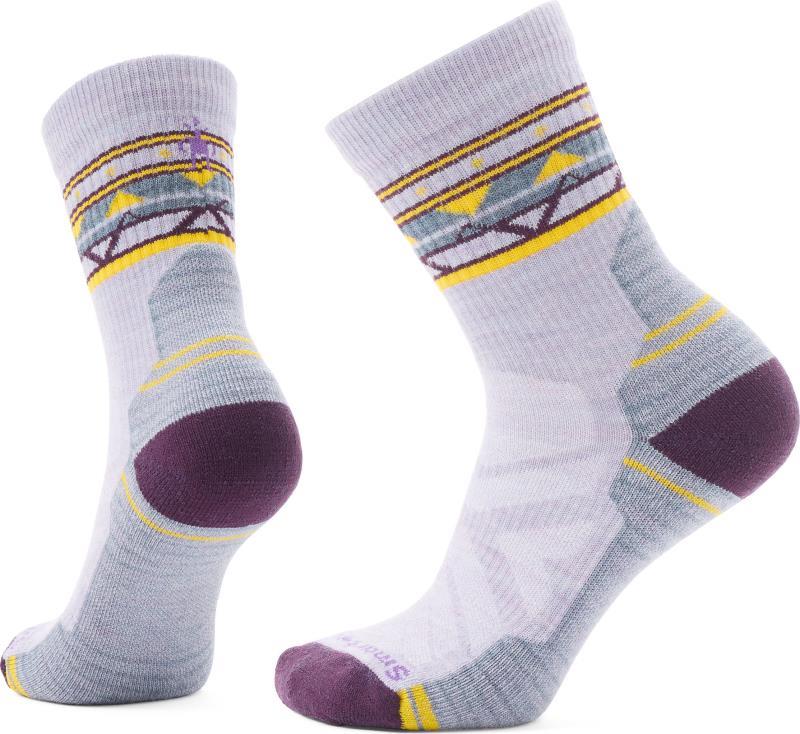 Hike Light Cushion Zig Zag Valley Mid Crew Socks - Womens - Purple Eclipse 1