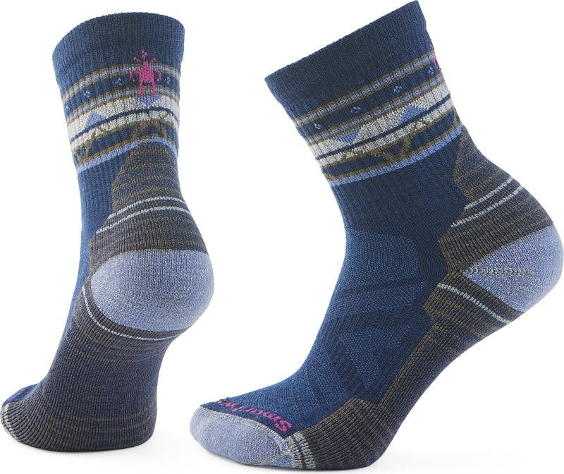 Hike Light Cushion Zig Zag Valley Mid Crew Socks - Womens - alpine blue 1