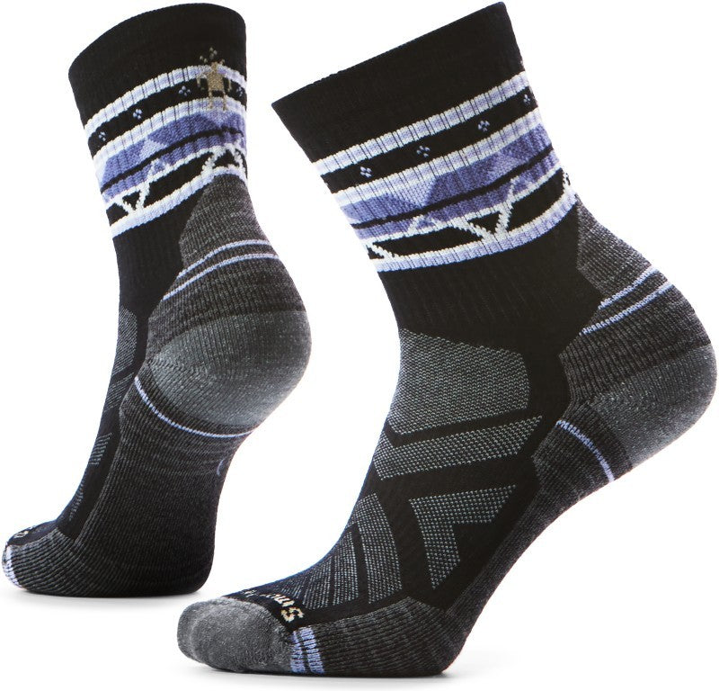 Hike Light Cushion Zig Zag Valley Mid Crew Socks - Womens - black 1