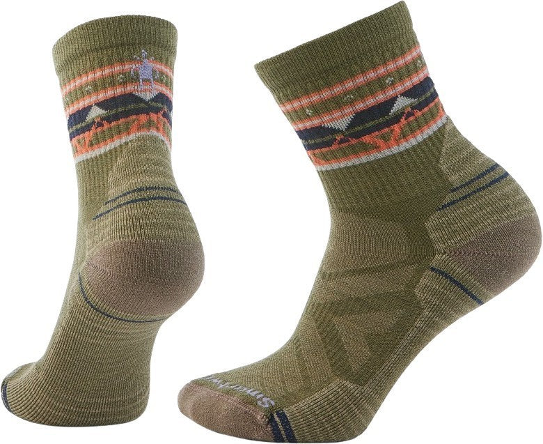 Hike Light Cushion Zig Zag Valley Mid Crew Socks - Womens - winter moss 1