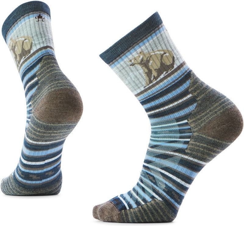 Hike Targeted Cushion Bear Stripe Mid Crew Socks - Mens - twilight blue 1