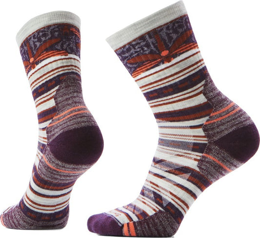 Hike Targeted Cushion Dragon Stitch Mid Crew Socks - Womens - ash 1