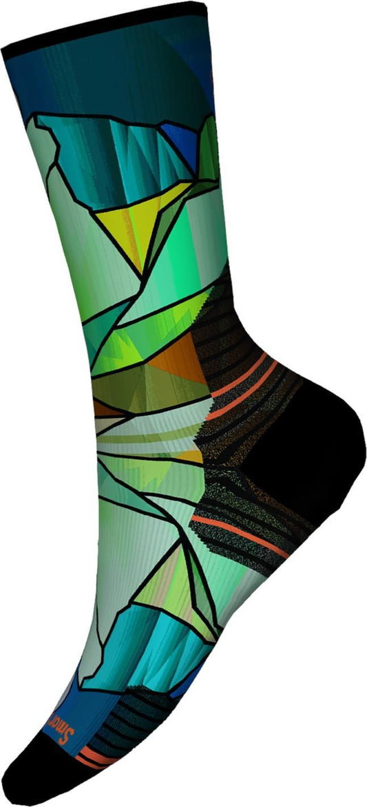 Hike Targeted Cushion Mirror Mountain Print Crew Socks - Mens - capri 1