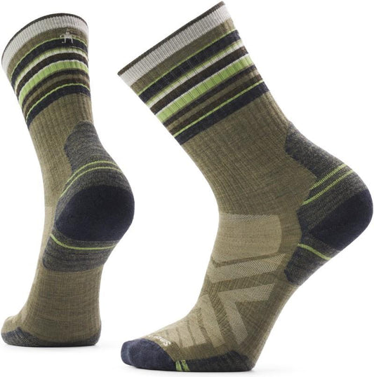 Hike Targeted Cushion Striped Crew Socks - winter moss 1