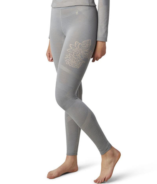Intraknit Merino 200 Pattern Bottoms - Womens - stone gray / rose cloud floral scape 1