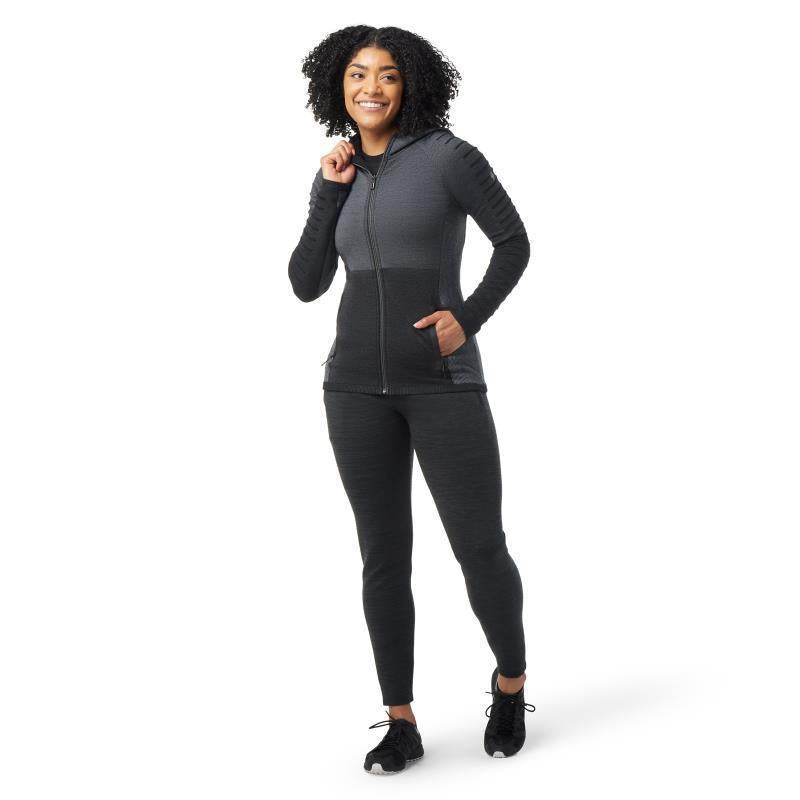 Intraknit Merino Fleece Full Zip Hoodie - Womens - Black 2