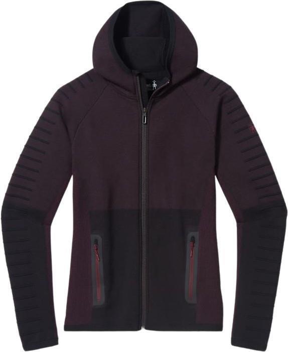 Intraknit Merino Fleece Full Zip Hoodie - Womens - Black Cherry 1