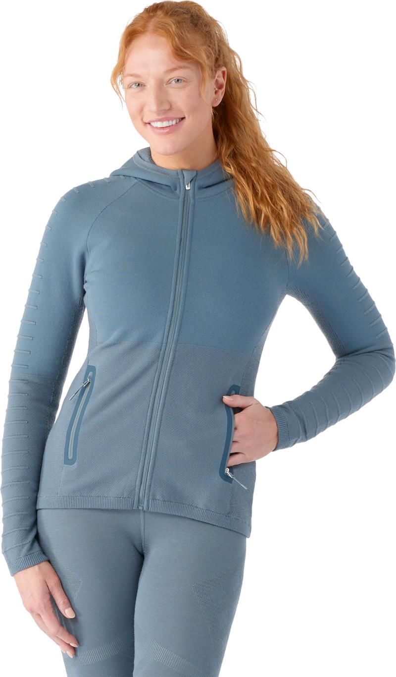Intraknit Merino Fleece Full Zip Hoodie - Womens - Pewter Blue 2