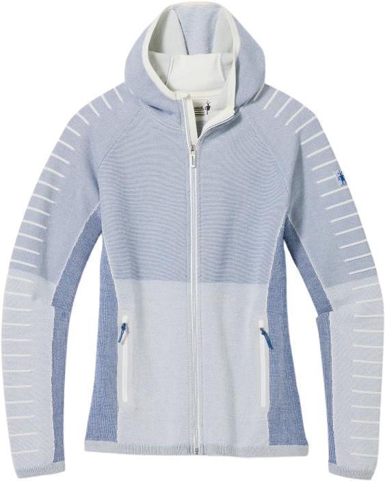 Intraknit Merino Fleece Full Zip Hoodie - Womens - White / Blueberry Hill 1