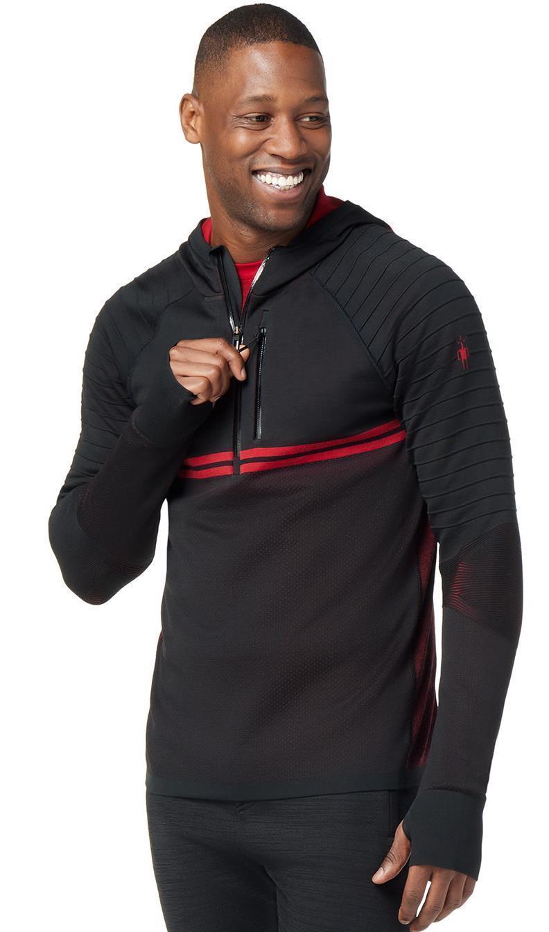Intraknit Merino Tech 1/2 Zip Hoodie - Mens - Black 2