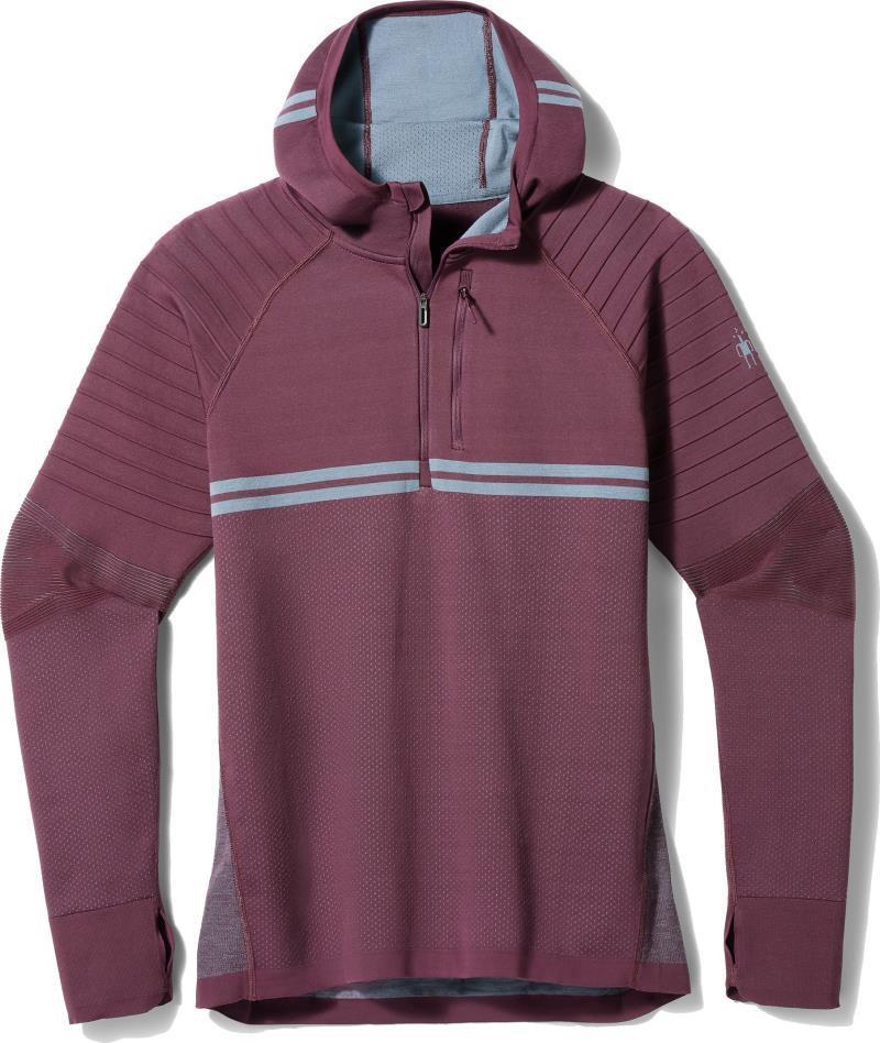 Intraknit Merino Tech 1/2 Zip Hoodie - Mens - Eggplant 1