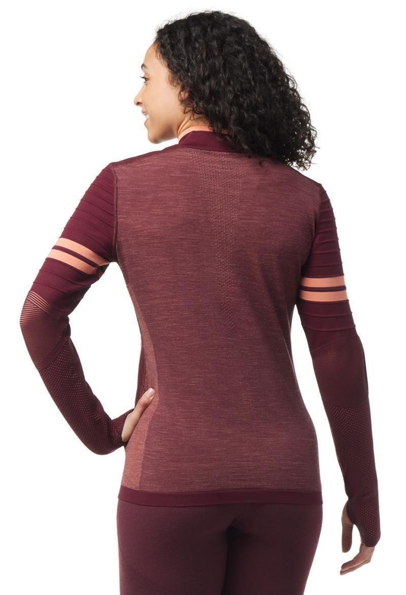Intraknit Merino Tech 1/4 Zip - Womens - Black Cherry 3