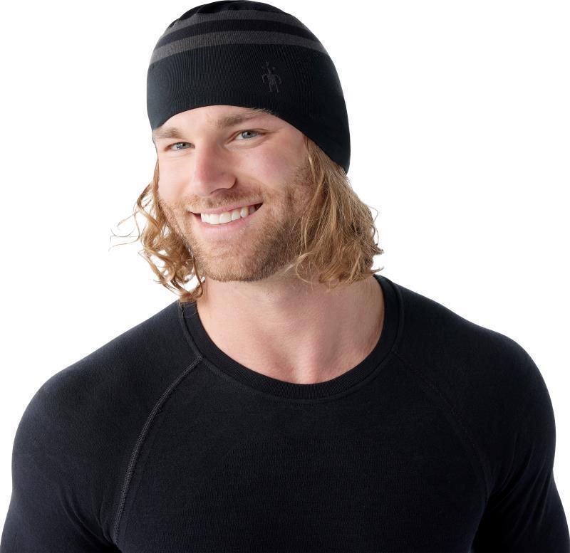 Intraknit Merino Tech Beanie - Black / Charcoal 2