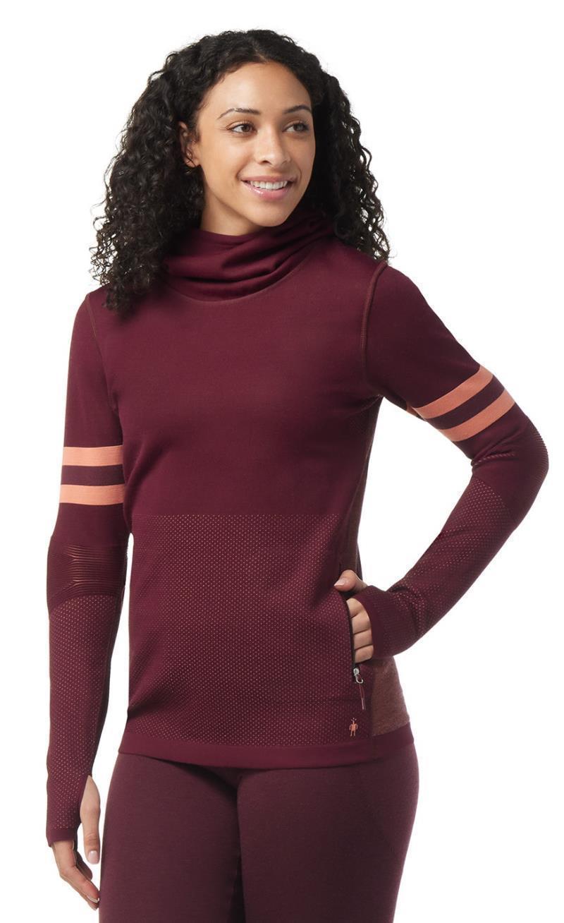 Intraknit Merino Tech Pullover Hoodie - Womens - Black Cherry 2