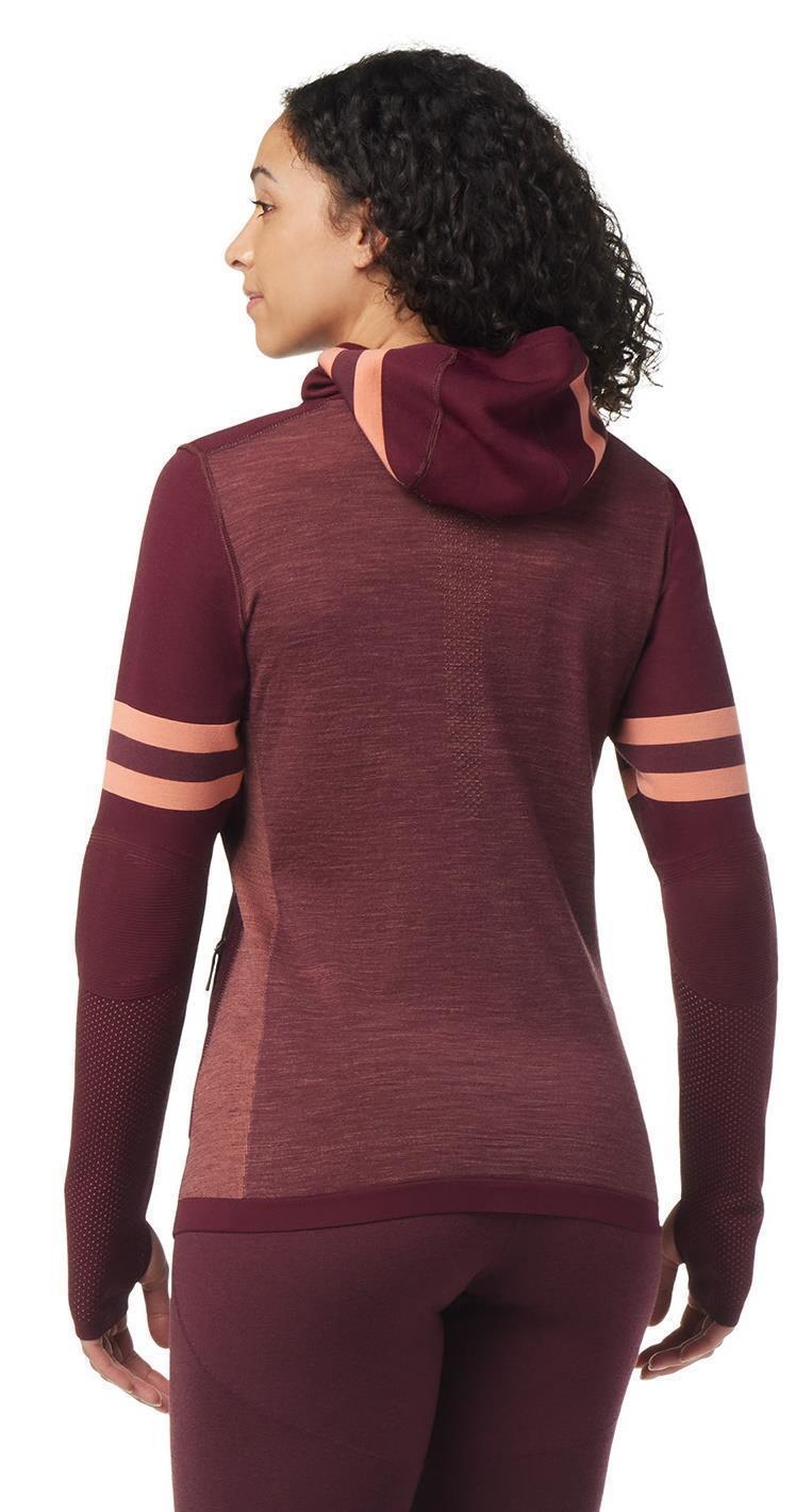 Intraknit Merino Tech Pullover Hoodie - Womens - Black Cherry 3