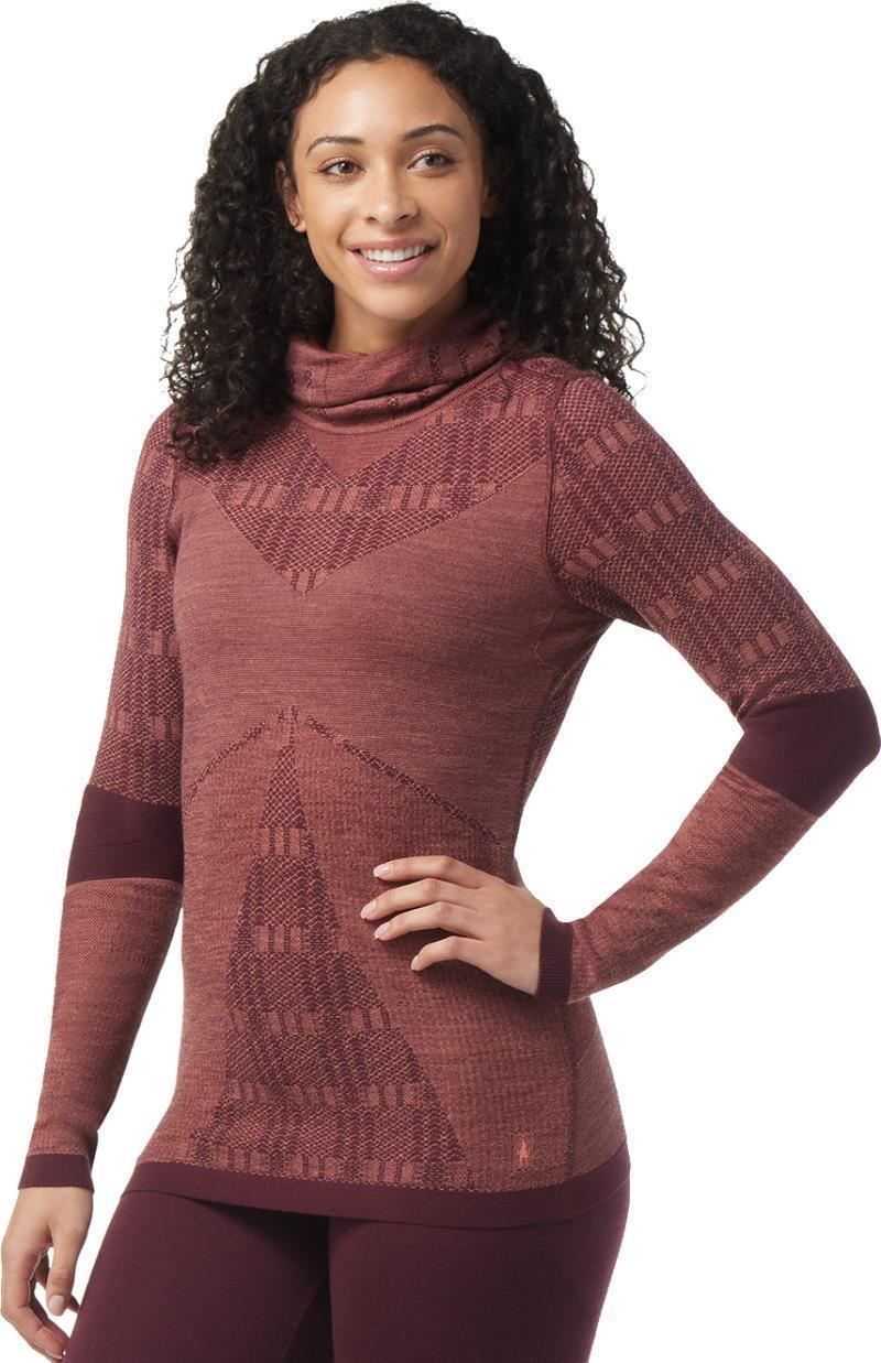 Intraknit Thermal Max Merino 250 Base Layer Pattern Hoodie - Womens - Black Cherry Plaid 2