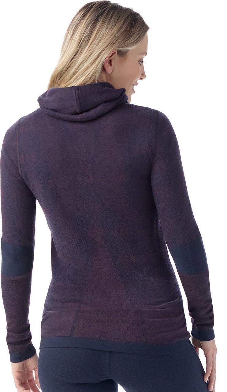 Intraknit Thermal Max Merino 250 Base Layer Pattern Hoodie - Womens - Deep Navy / Eggplant 2